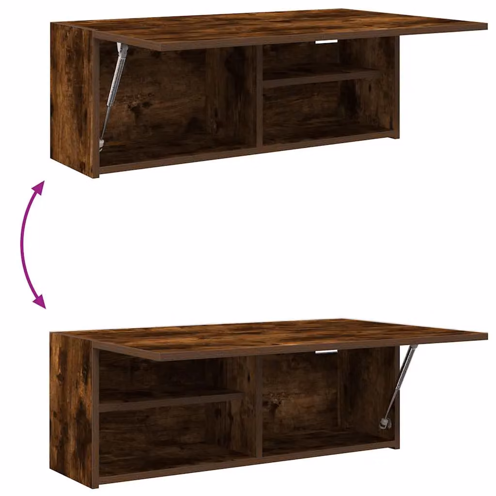 Berkfield Home Smoked Oak Bathroom Wall Cabinet, Brown, W: 80 cm, D: 25 cm, H: 30 cm – 4