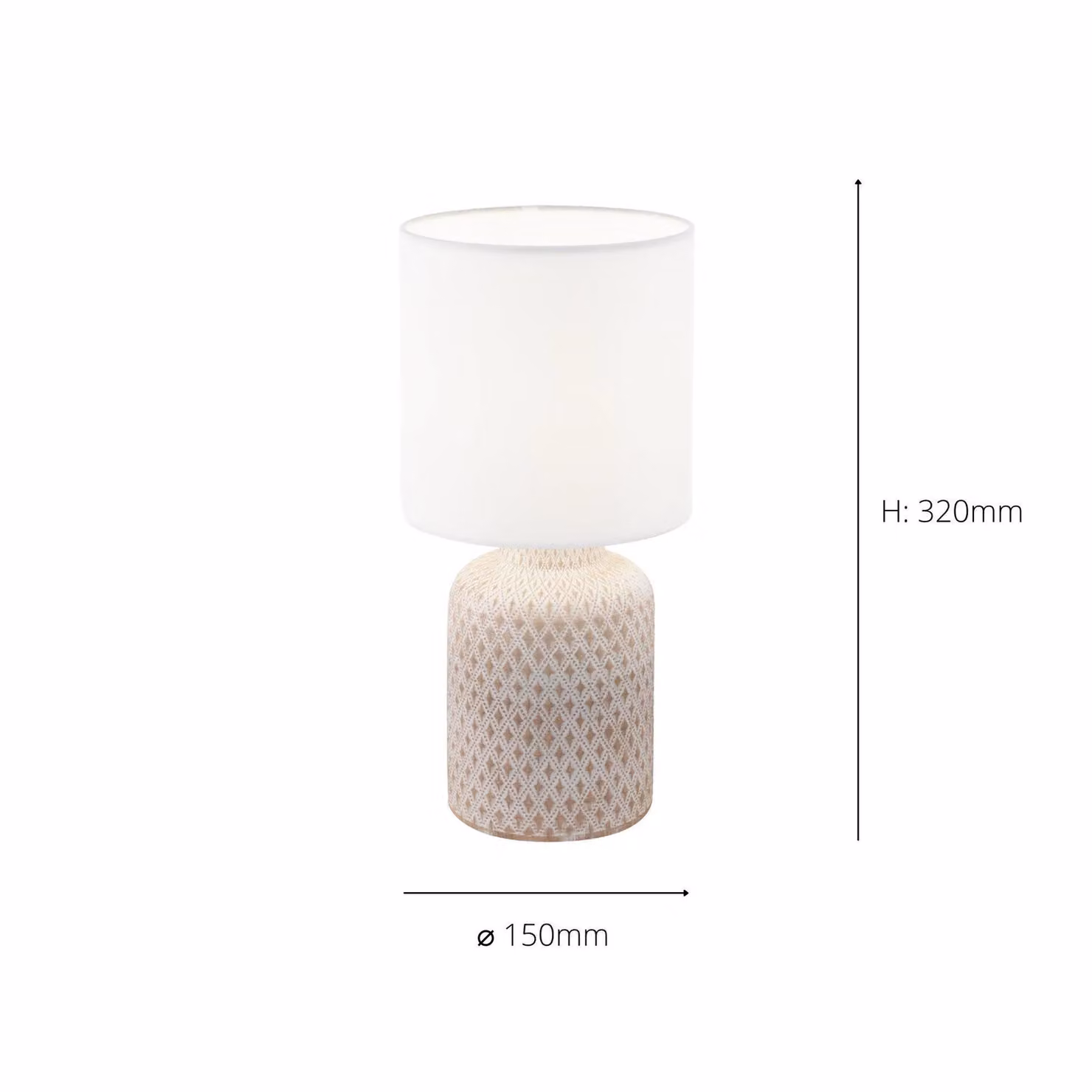 Eglo Bellariva Ceramic and Fabric Table Lamp in White, Cream or Beige – 3