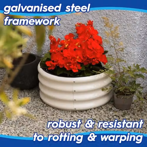 Harbour Housewares Raised Garden Bed Pack of 2, Galvanised Steel Metal Planter in White or Anthracite, W/D/H: 60 x 30 x 30 cm – 2