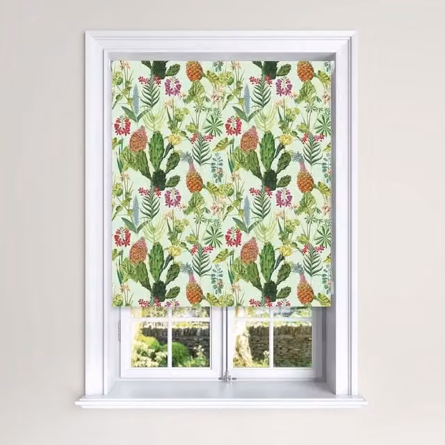 Lister Cartwright Tropical Plants Design Blackout Roller Blinds, Green, W: 60 cm, H: 160 cm