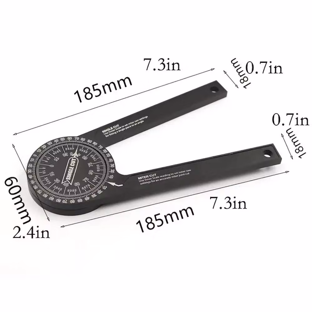 VOGREX 360 Degree Aluminum Miter Saw Angle Finder Woodworking Tool in Black – 2