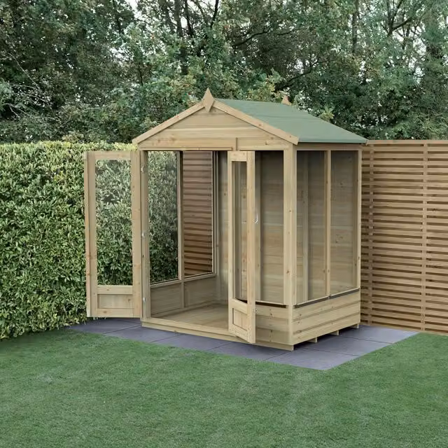 Beckwood Apex Summerhouse with Base, Brown