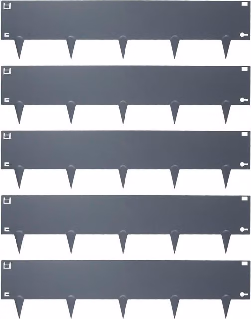 Harbour Housewares 5-Piece Galvanised Steel Lawn Edging Set, Grey, 5m x 16cm