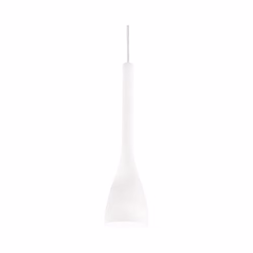 Ideal Lux Flut Small White Glass Pendant Ceiling Light with E14 Base