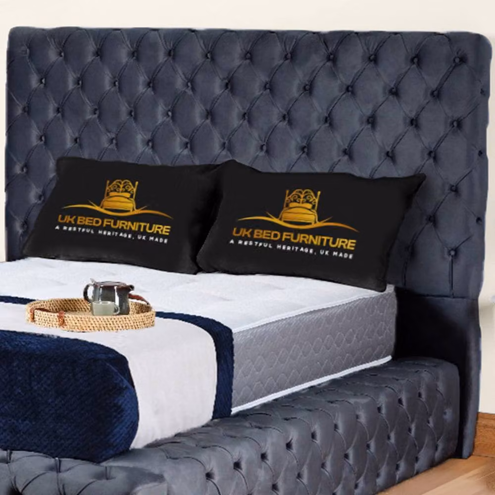 UK Bed Furniture Ambassador Ottoman Gas Lift Upholstered Bed in Grey, W/D: 90 x 190 cm – 2
