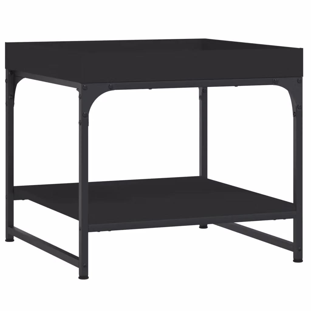Berkfield Home Black Square Coffee Table in Engineered Wood W/D/H: 49.5 x 49.5 x 45 cm – 2
