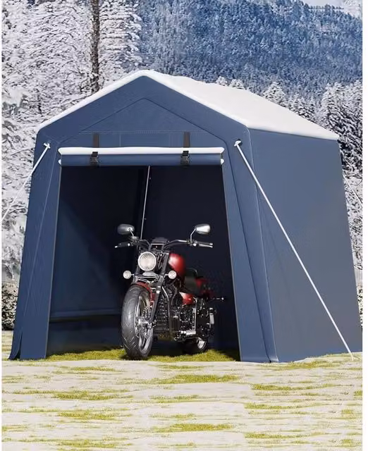 VOGREX Grey Portable Outdoor Motorcycle Storage Shelter Garage