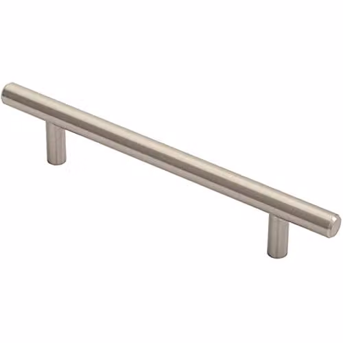 Loops Round T-Bar Cabinet Pull Handle in Brushed Silver, 188 mm x 18.8 mm with 128 mm Fixing Centres