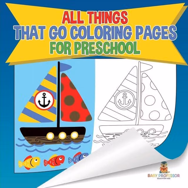 Baby Professor All Things That Go Colouring Pages for Preschool Children, Multicolour