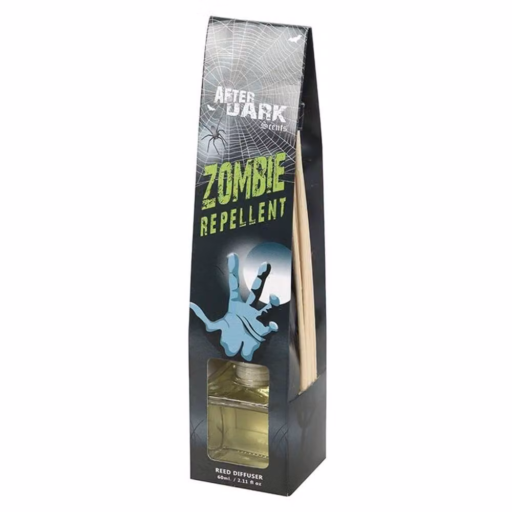 Uniqueful Zombie Repellent Floral Reed Diffuser in Black with Gothic Glass Design – 2