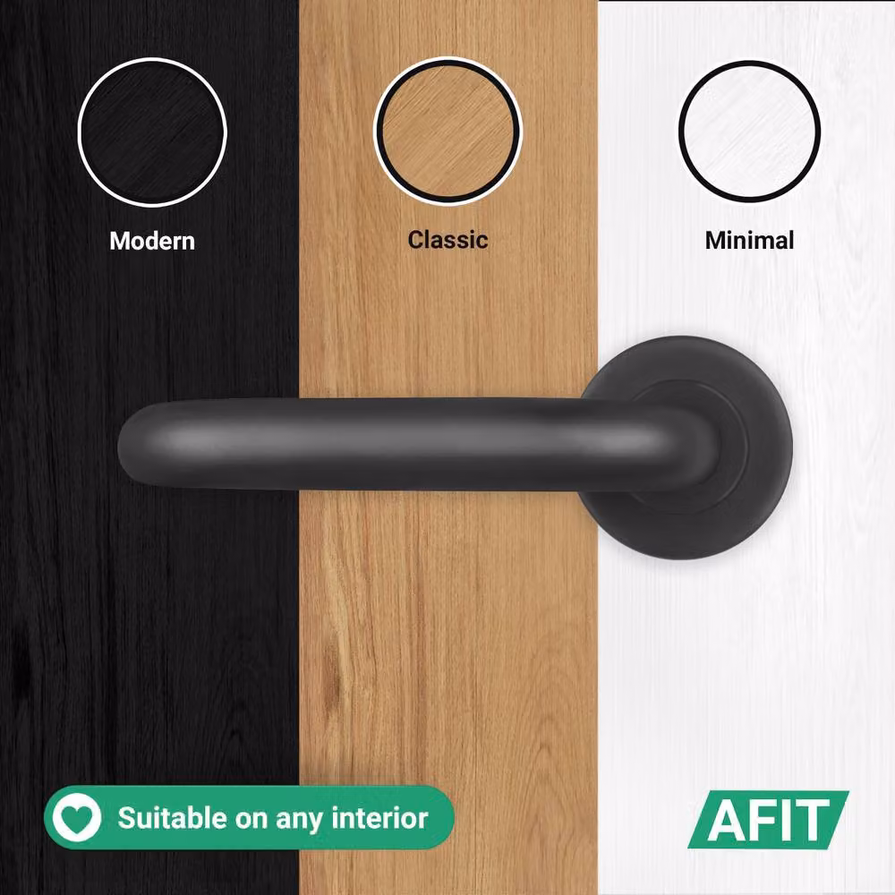 AFIT Matt Black Fire Rated Return to Door Handles with Euro Double Cylinder and Hinges, 150 x 150 mm – 7
