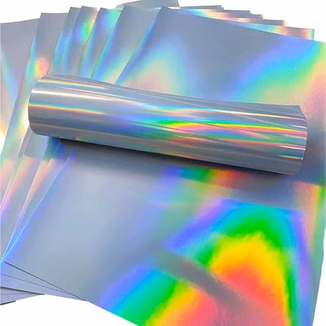 Syntego Silver Holographic Vinyl Overlay, Pack of 5 Sheets
