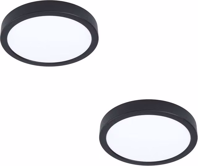 Loops 2 Pack Round Black LED Ceiling Lights for Modern Indoor Spaces