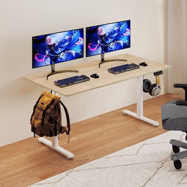 Levede Electric Height Adjustable Standing Desk with MDF Laminate Rectangular Top