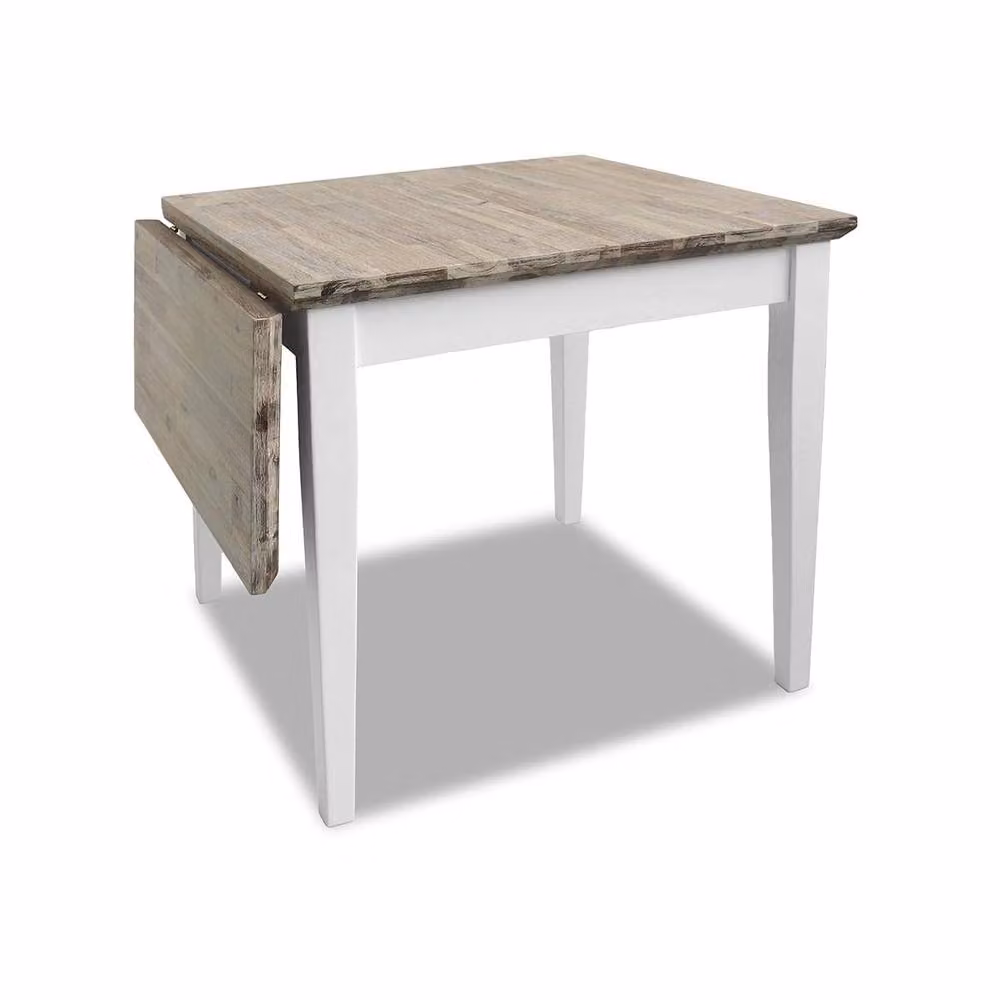 Statement Furniture Florence Square Extendable Acacia Wood Kitchen Dining Table in White – 2