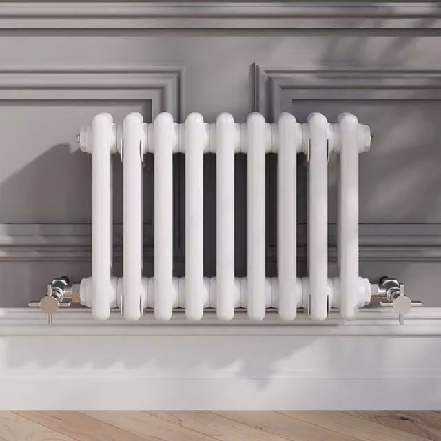 Temprazo White Steel Wall Radiator H: 60.5 cm, W: 30.0 cm, D: 7.0 cm