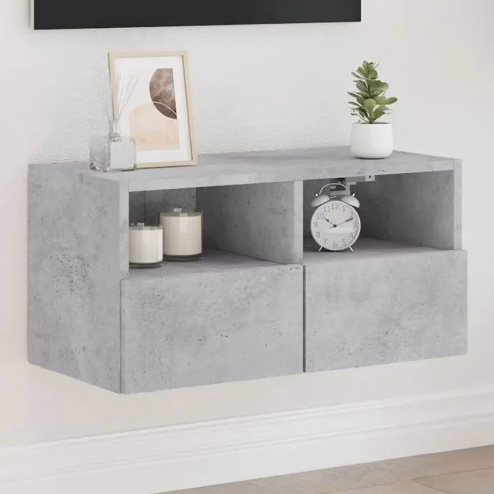 Berkfield Home TV Wall Cabinet in Concrete Grey, W/D/H: 60 x 30 x 30 cm – 2