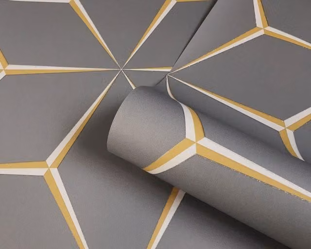 Belgravia Large Geo Web Pattern Geometric Modern Smooth Wallpaper in Grey