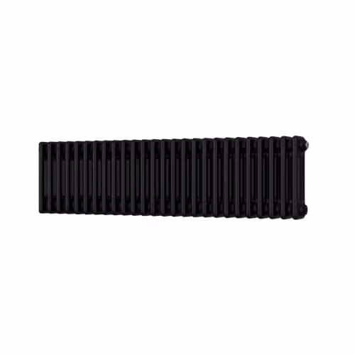 UK Radiators Alpha Traditional Cast-Iron Style 3 Column Horizontal Radiator with Feet, Black, H 30.0 cm x W 117.7 cm x D 10.0 cm – 1
