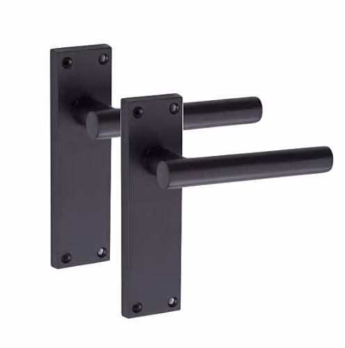 Golden Grace Straight T-Bar Lever Backplate Latch in Matt Black, 1 Pair