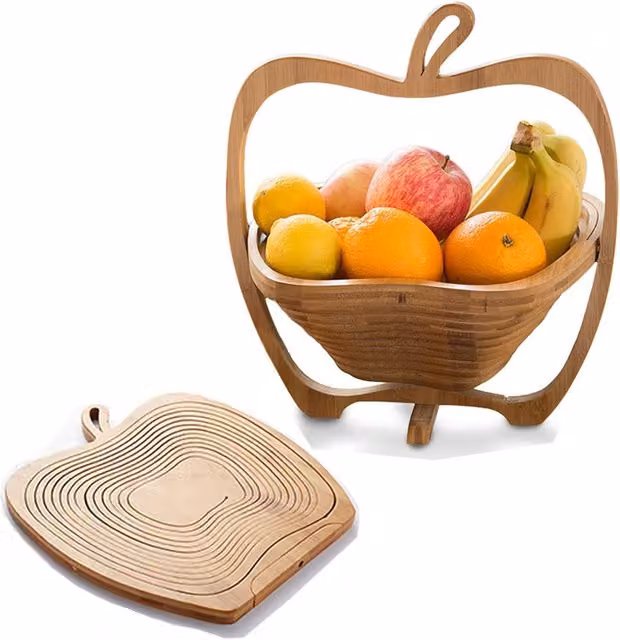MantraRaj Bamboo Fruit Bowl in Brown