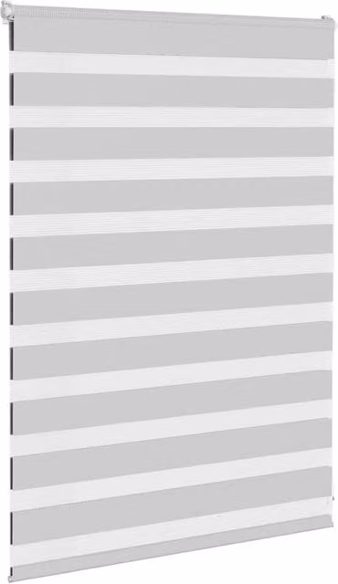 Berkfield Home Elegant Zebra Blind in Light Grey, W: 105 cm, H: 100 cm