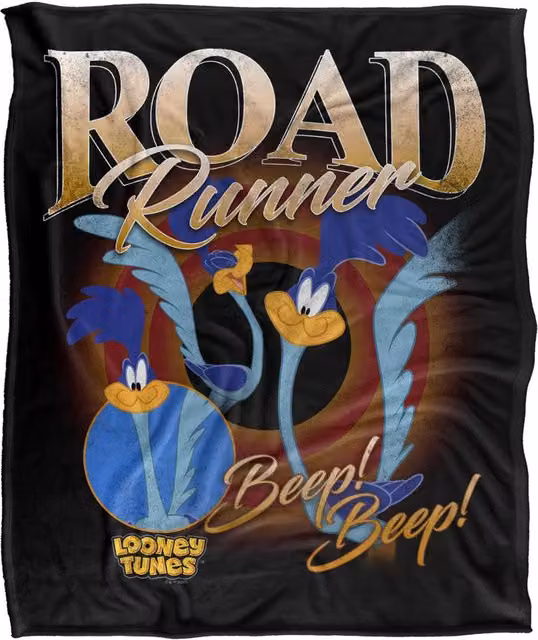 Warner Bros. Looney Tunes Road Runner Super Soft Silky Touch Fleece Throw Blanket, Multicolour, W: 152 cm, D: 127 cm – 5