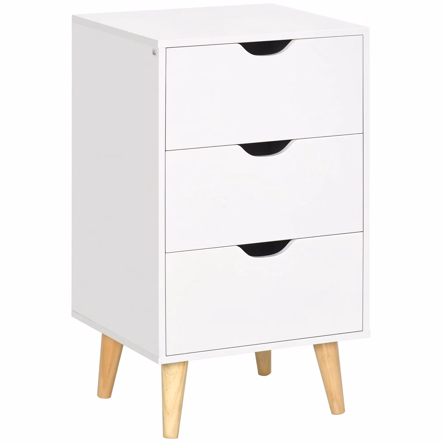 HOMCOM 3-Drawer Chest of Drawers in White – 2