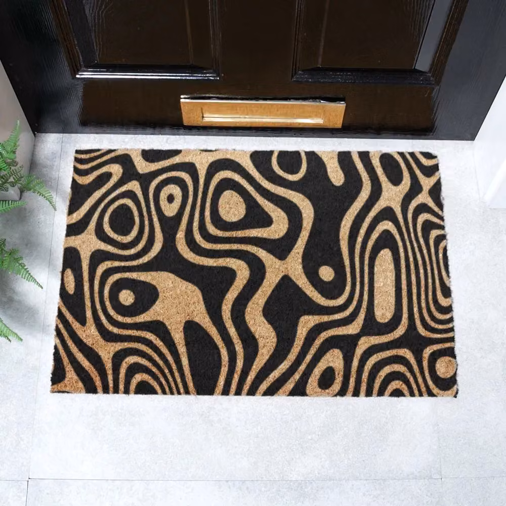 Artsy Mats Random Arty Paint Swirls Doormat in Black and Multicolour, W: 60 cm, D: 40 cm – 2