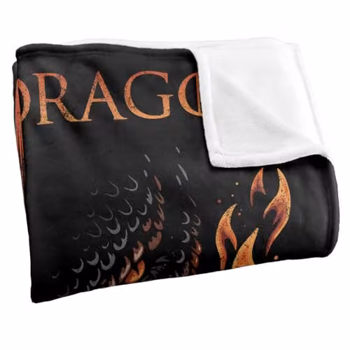 LOGOVISION House of the Dragon Fire, Sword and Dragon Super Soft Fleece Throw Blanket, Multicolour, W: 152 cm, D: 127 cm – 2