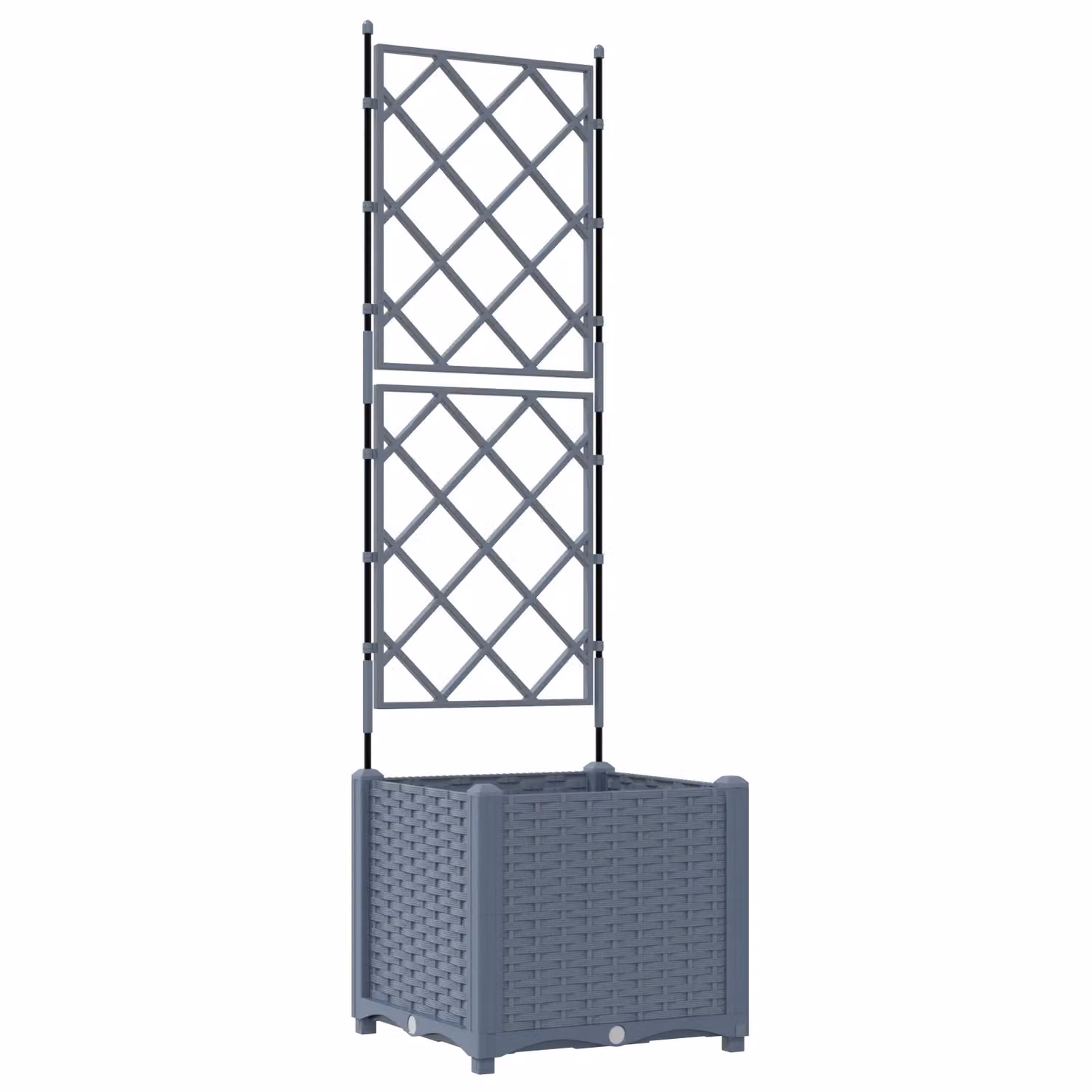 Berkfield Home Garden Planter with Trellis in Light Grey, W/D/H: 40 x 40 x 143 cm – 2