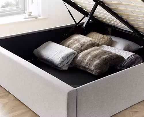 Bedmaster Wilson Grey Fabric Ottoman Storage Bed Frame, W/D/H: 180 x 200 cm – 3
