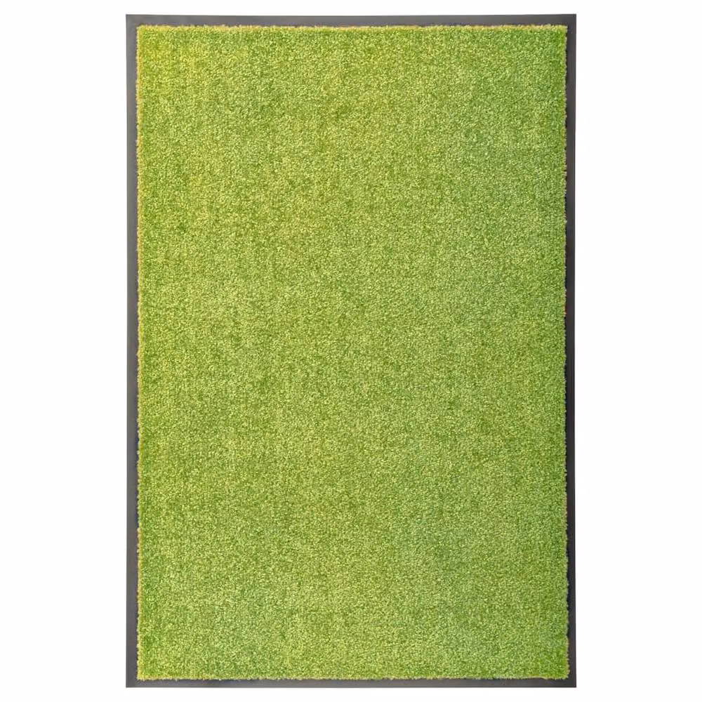 Berkfield Home Washable Non-Slip Pliable Doormat, Green, W: 60 cm, D: 90 cm – 2