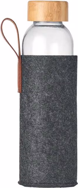 MidOcean Thai Bamboo Water Bottle, 500ml, Stone Grey