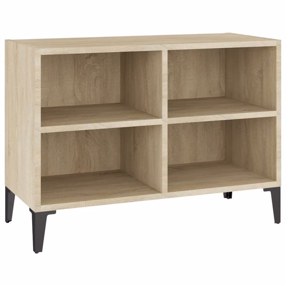 Berkfield Home TV Cabinet in Sonoma Oak and Beige with Metal Legs, W: 69.5 cm, D: 30 cm, H: 50 cm – 3