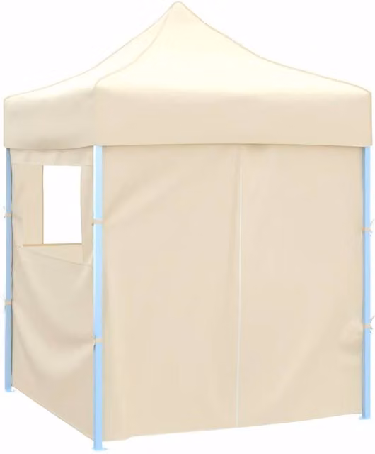 Berkfield Home Professional Folding Party Tent with 4 Sidewalls, Steel and PVC, Beige, W 2 m x D 2 m