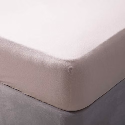 Belledorm Brushed Cotton Flannelette Extra Deep Fitted Sheet, Powder Pink, W: 200 cm x D: 200 cm