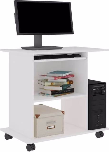 Berkfield Home Modern Computer Desk in White, W/D/H: 80 x 50 x 75 cm
