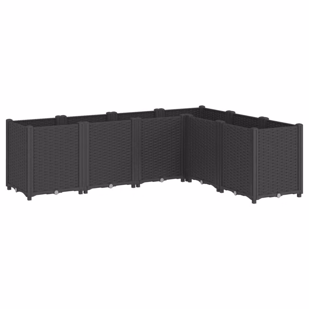 Berkfield Home Black Plastic Garden Planter Tub W: 160 cm, D: 120 cm, H: 53 cm – 2