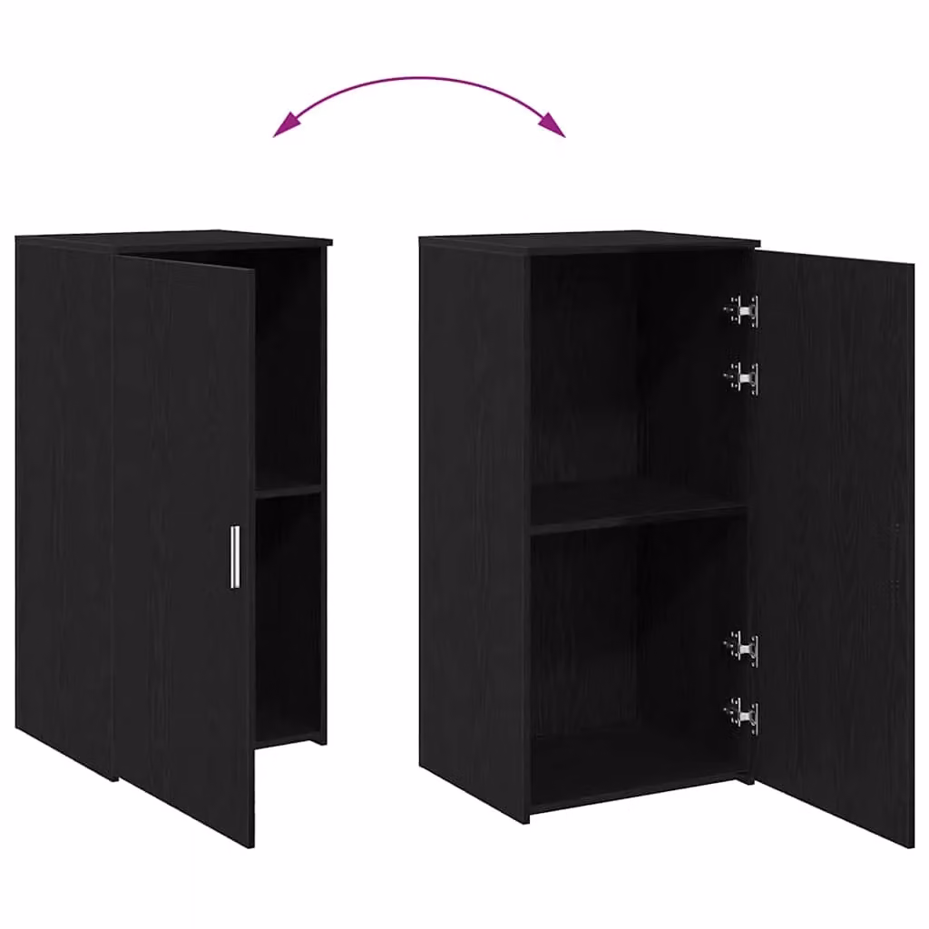 Berkfield Home Black Wall Mounted Storage Cabinet with Hinged Doors and Internal Shelves, W/D/H: 50 x 45 x 103.5 cm – 4
