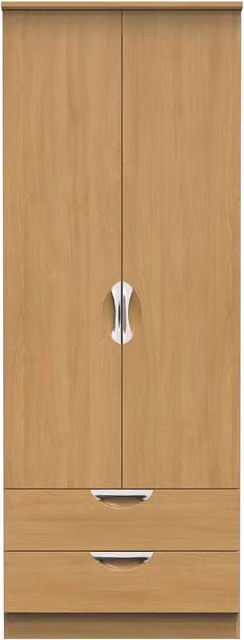 2 U Holborn Ready Assembled 2 Door 2 Drawer Wardrobe in Brown – 1