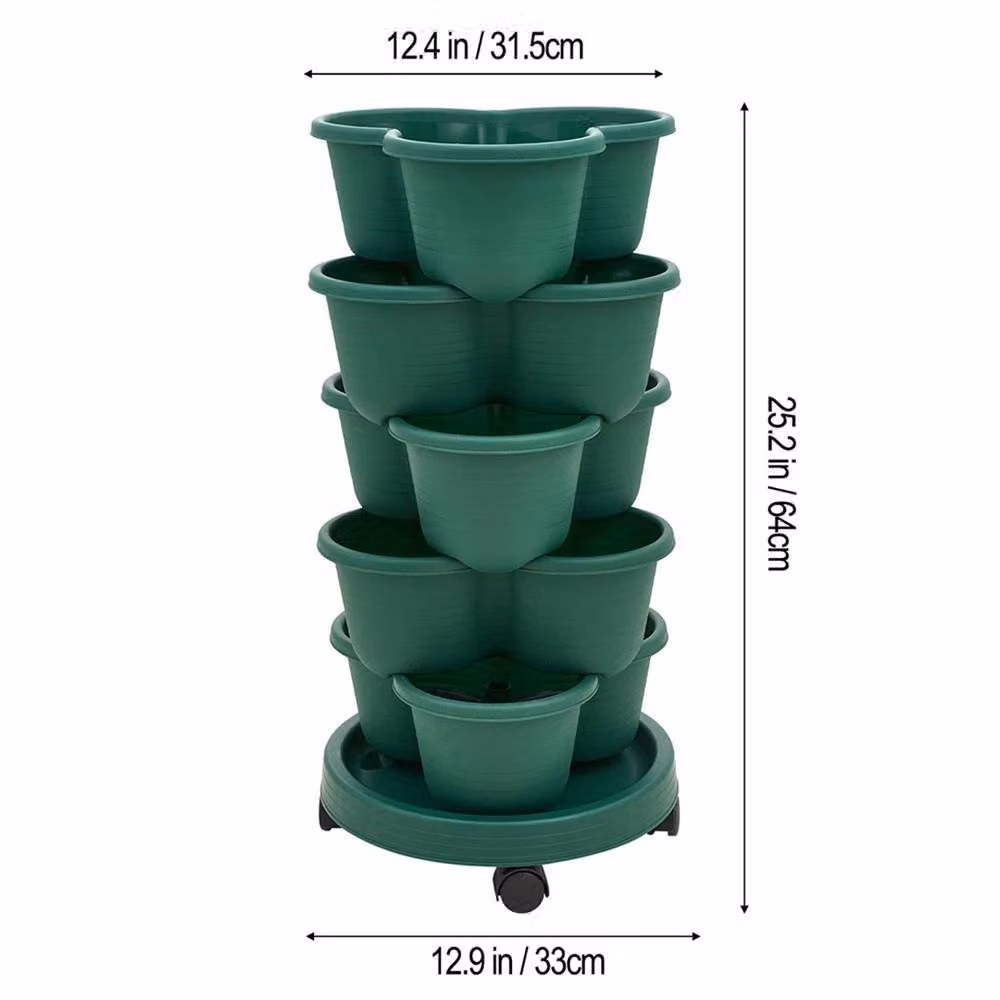 Hinsinc Green Stackable Trio Strawberry Planter Pot – 2