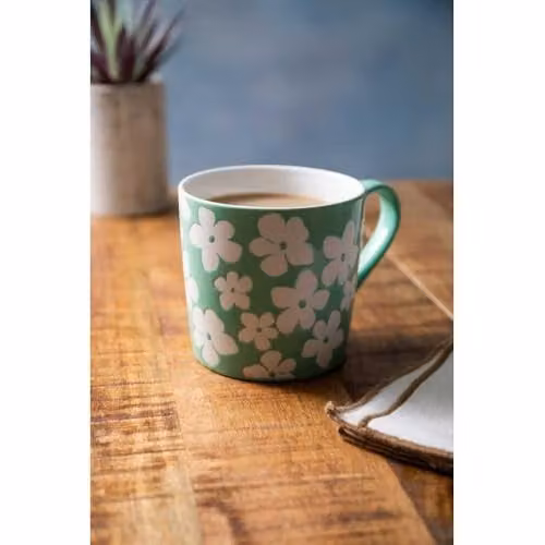 Mikasa Blue and Green Floral Stoneware Mug, 360ml – 2