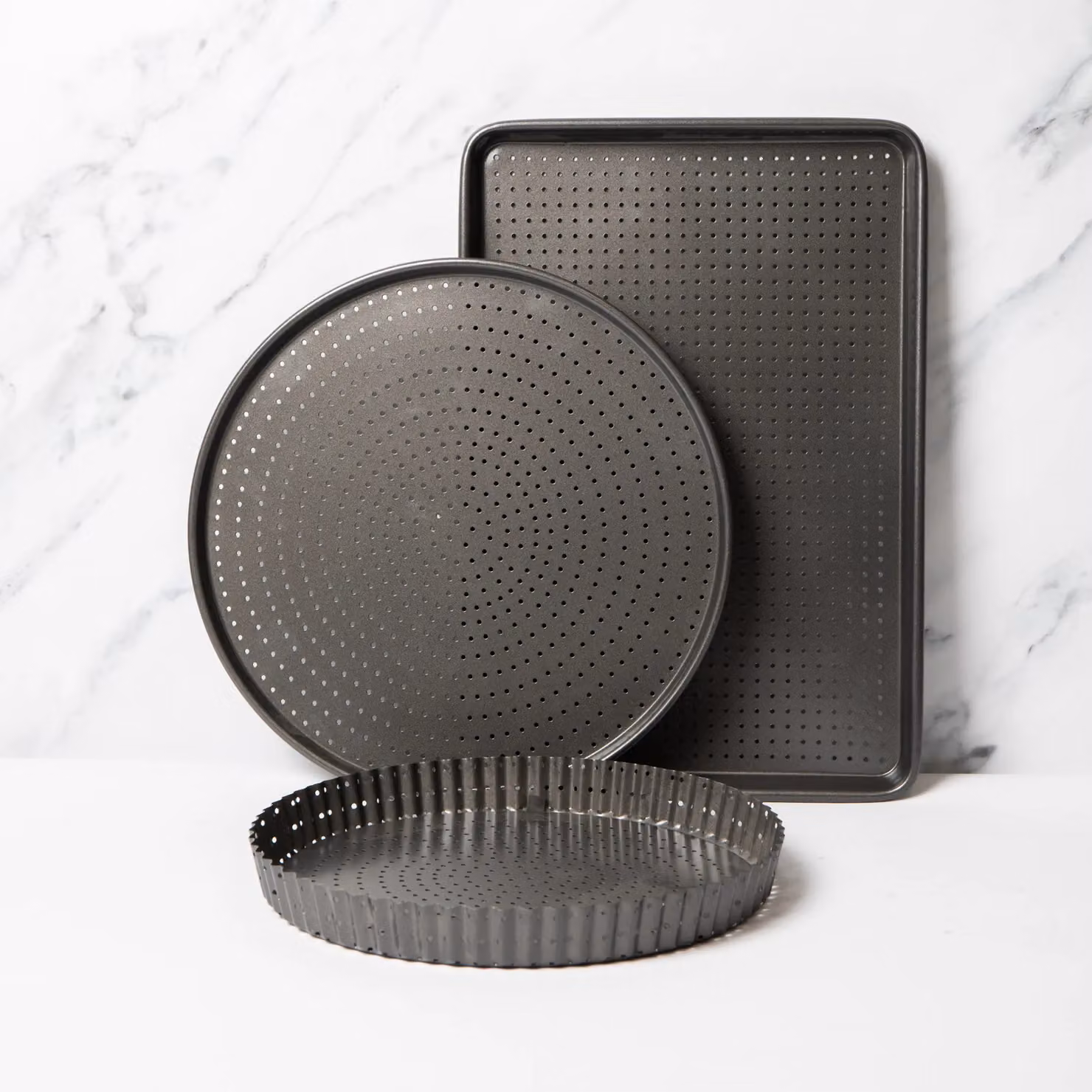 MasterClass 3pc Crusty Bake Non-Stick Bakeware Set in Grey – 2