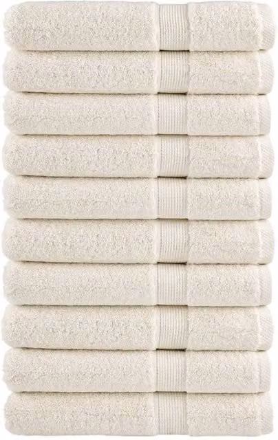 Berkfield Home SOLUND Premium Cotton Sauna Towels, 10 Pack, Beige, W: 80 cm x L: 200 cm, 600 gsm