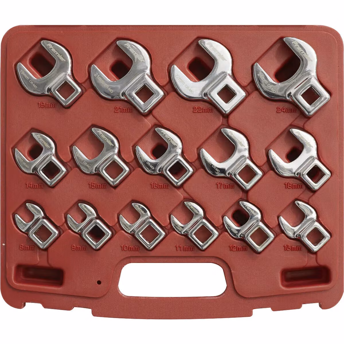 Loops 15pc Open Ended Crows Foot Nut Spanner Socket Set in Multicolour Chrome Molybdenum Steel with 3/8 inch Square Drive Ratchet – 3