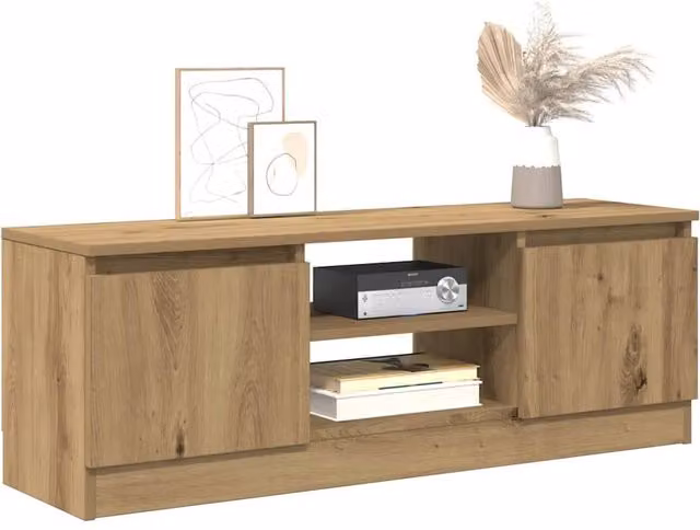 Berkfield Home Artisan Oak TV Cabinet in Brown, W/D/H: 102 x 30 x 36 cm