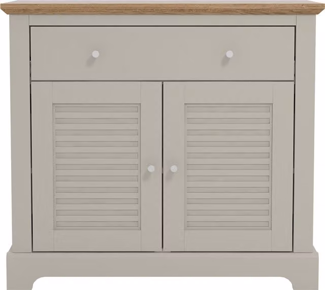 Galano Milan Modern Oak Wood Sideboard in Grey with 2 Doors and 1 Drawer