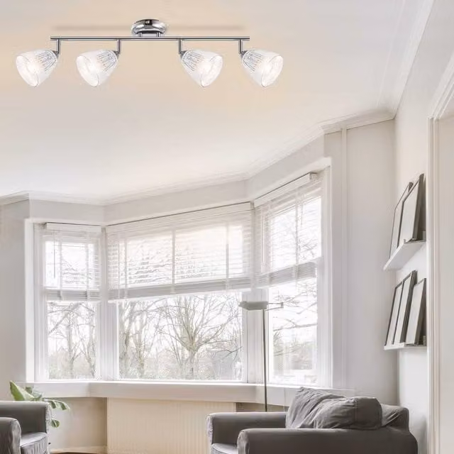 COSYLYTE Athella 4 Light Glass Bathroom Spotlight in Chrome