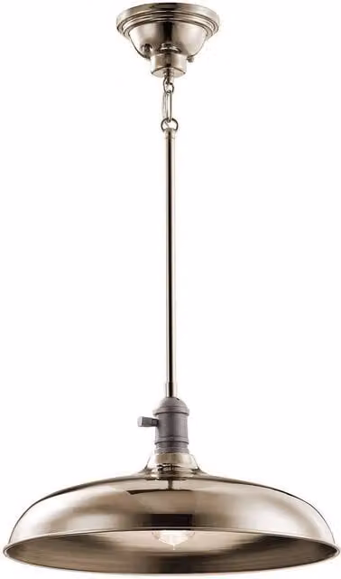 Elstead Industrial Dome Ceiling Pendant Light in Brass with E27 Fitting